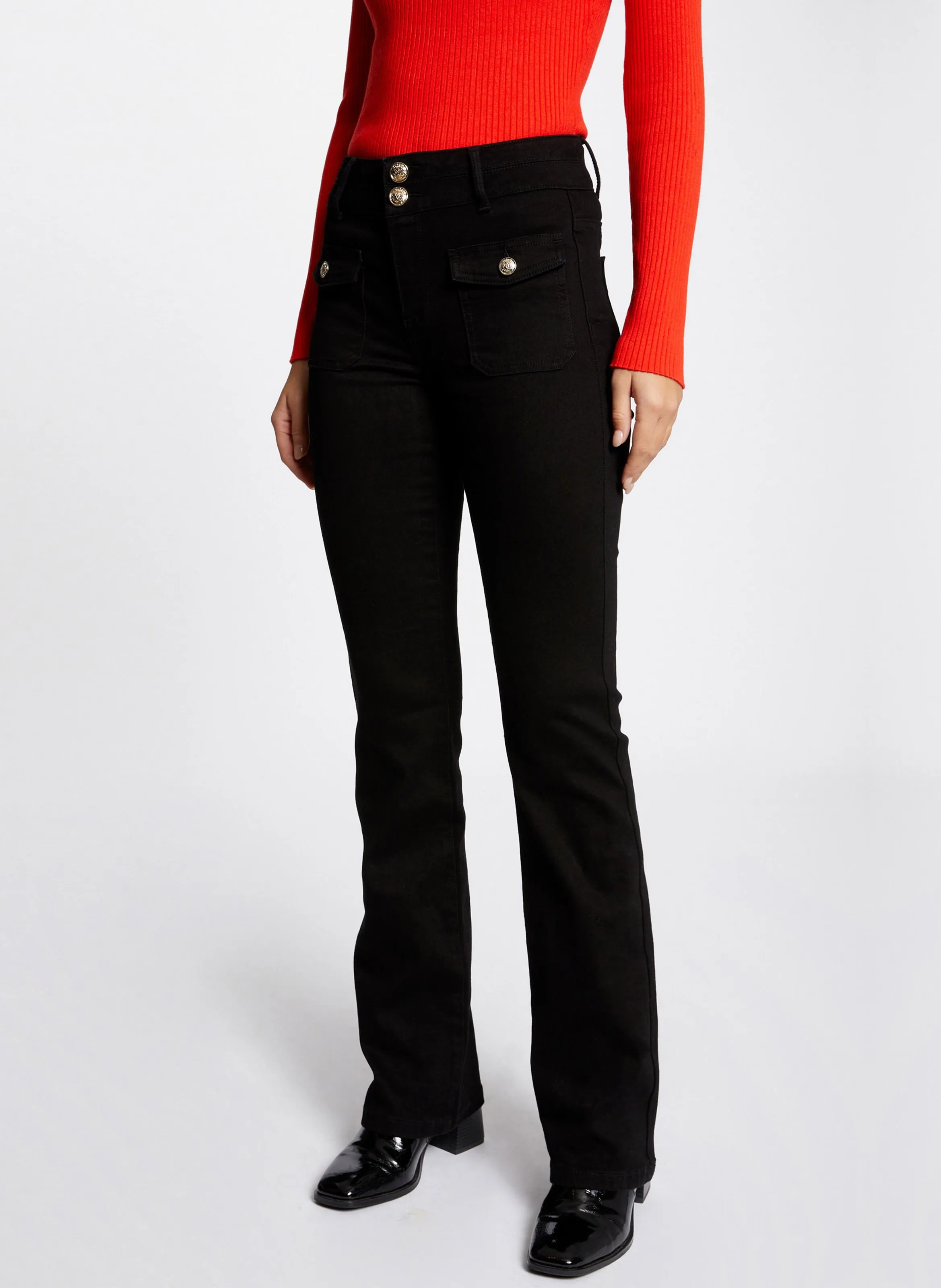 MORGAN POLEN  VAQUERO BOOTCUT DE MEZCLA DE ALGODóN EN NEGRO