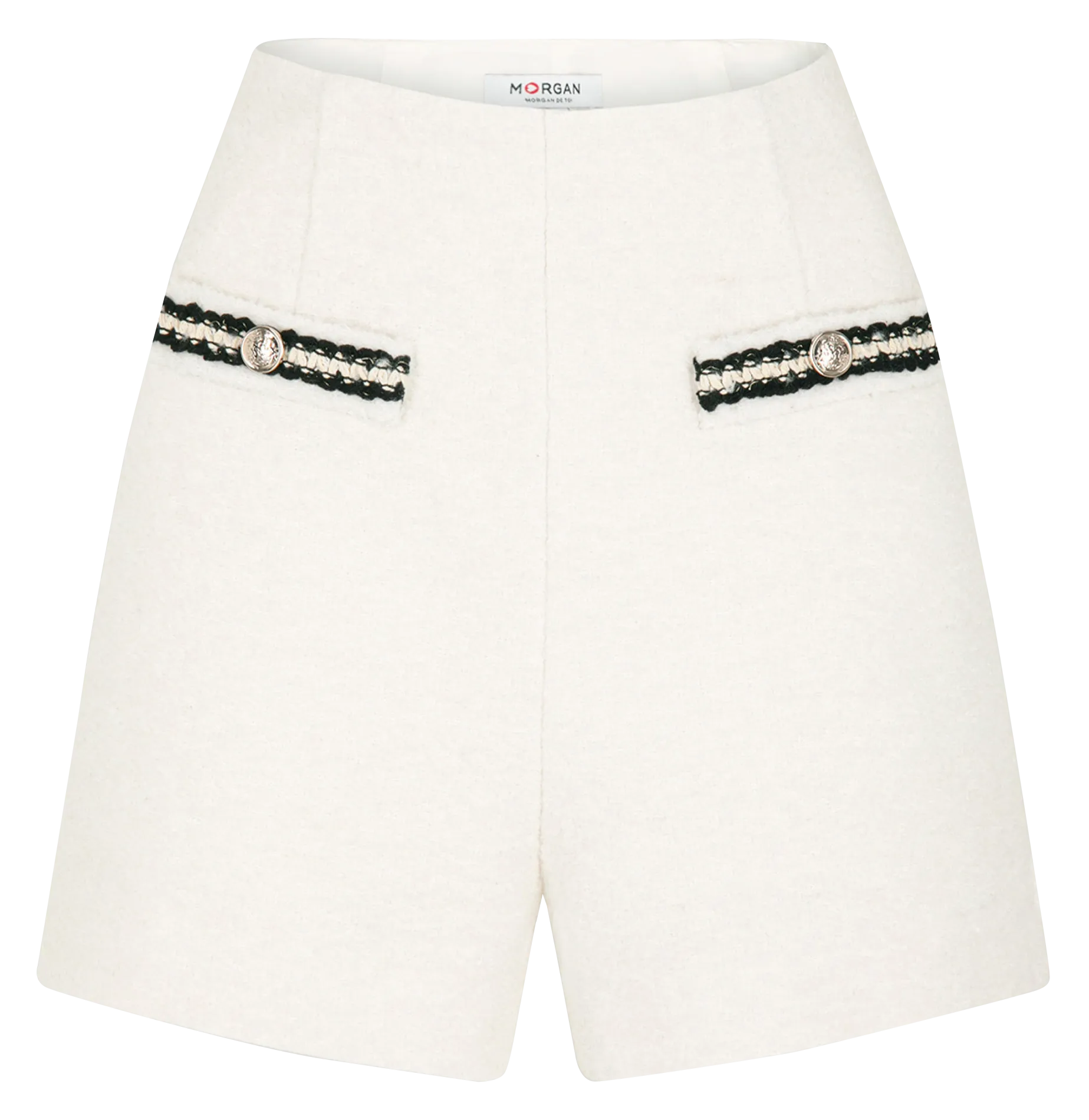 MORGAN SHADJI  SHORT RECTO DE TALLE ALTO EN BEIGE