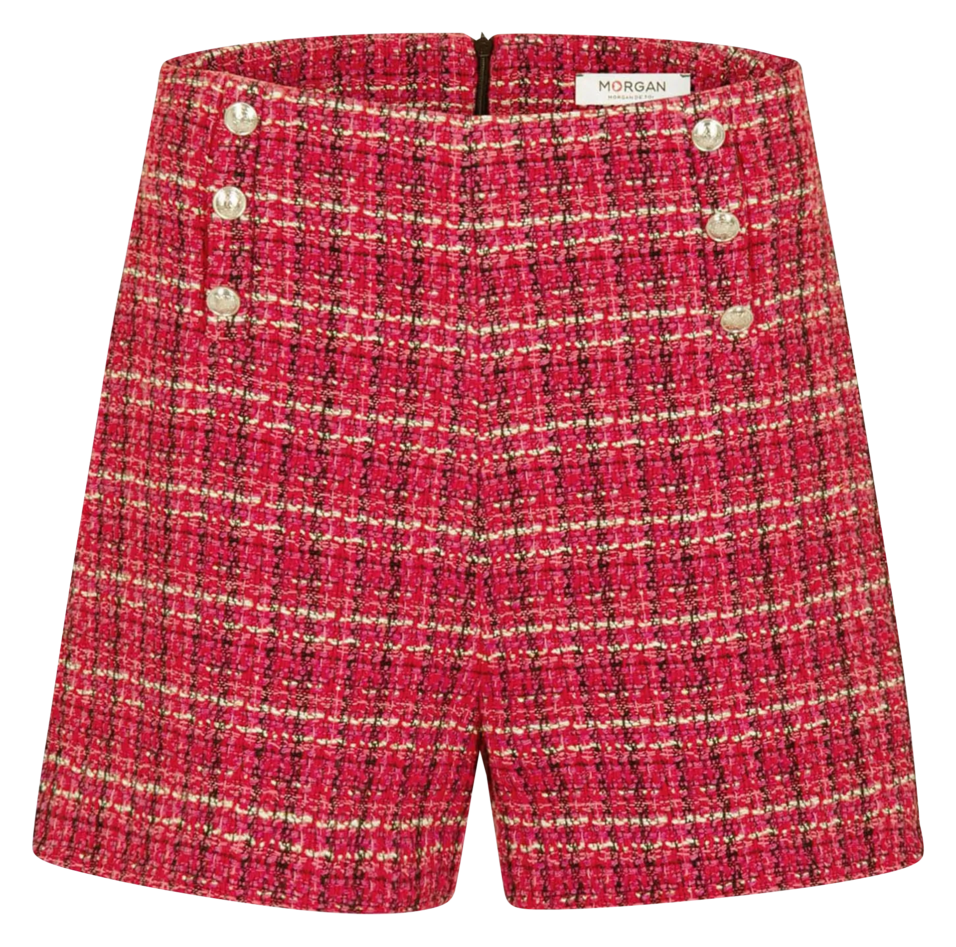 MORGAN SHESI.F  SHORT RECTO DE TWEED DE MEZCLA DE ALGODóN EN MULTICOLOR