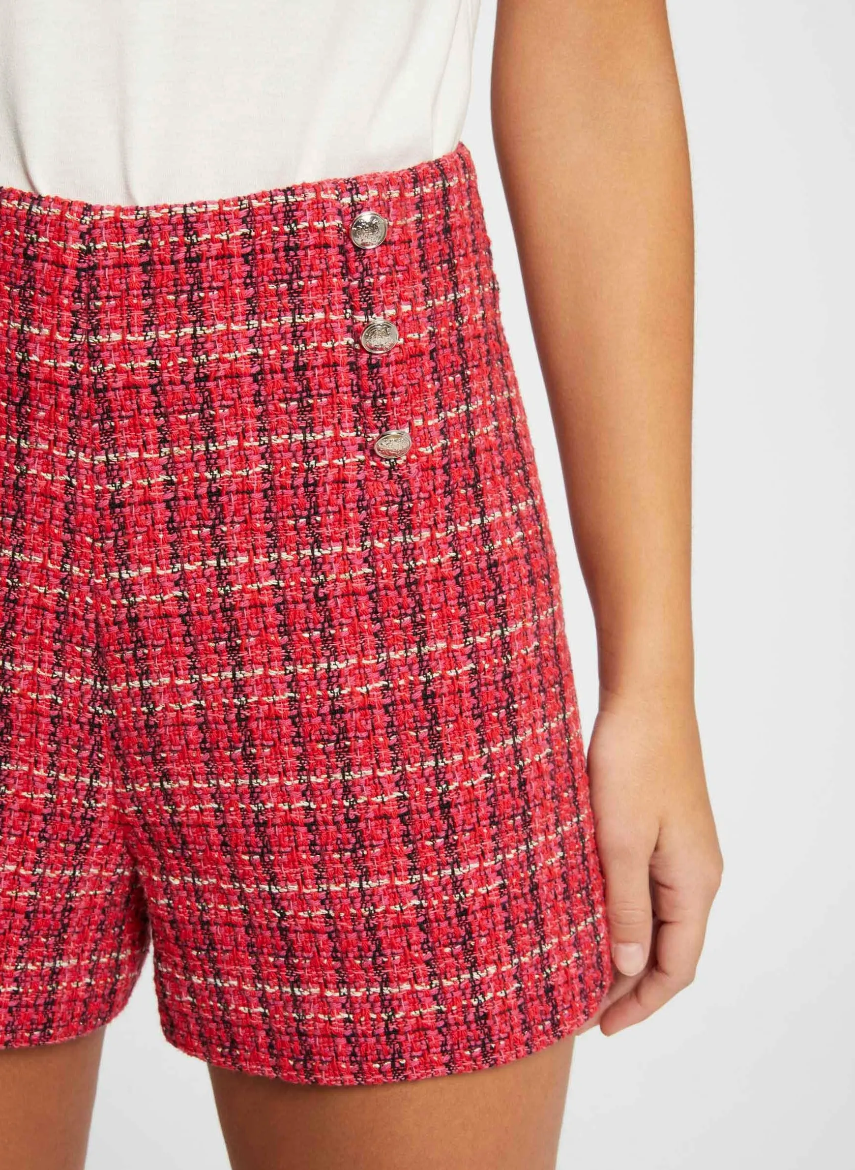 MORGAN SHESI.F  SHORT RECTO DE TWEED DE MEZCLA DE ALGODóN EN MULTICOLOR