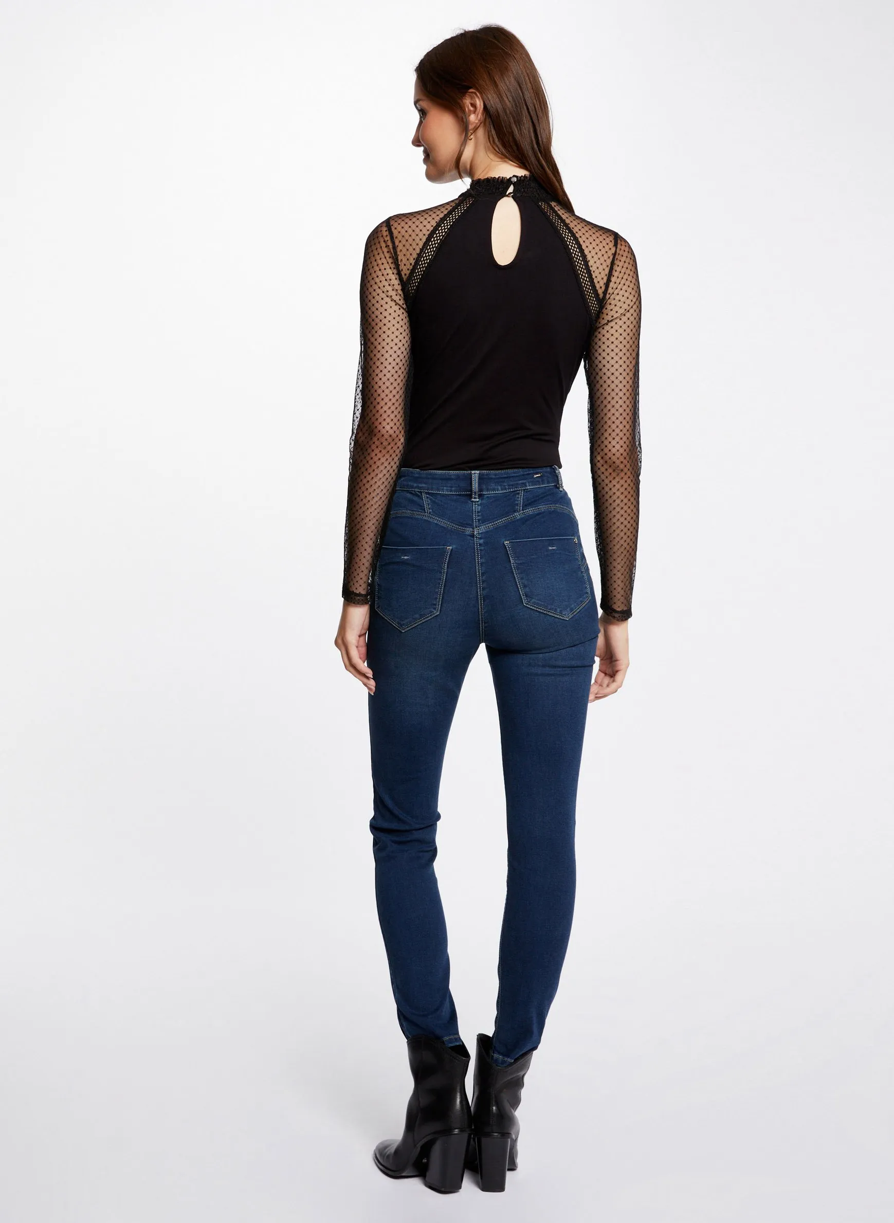 MORGAN TJULIE  BODY AJUSTADO CON CUELLO ALTO EN NEGRO