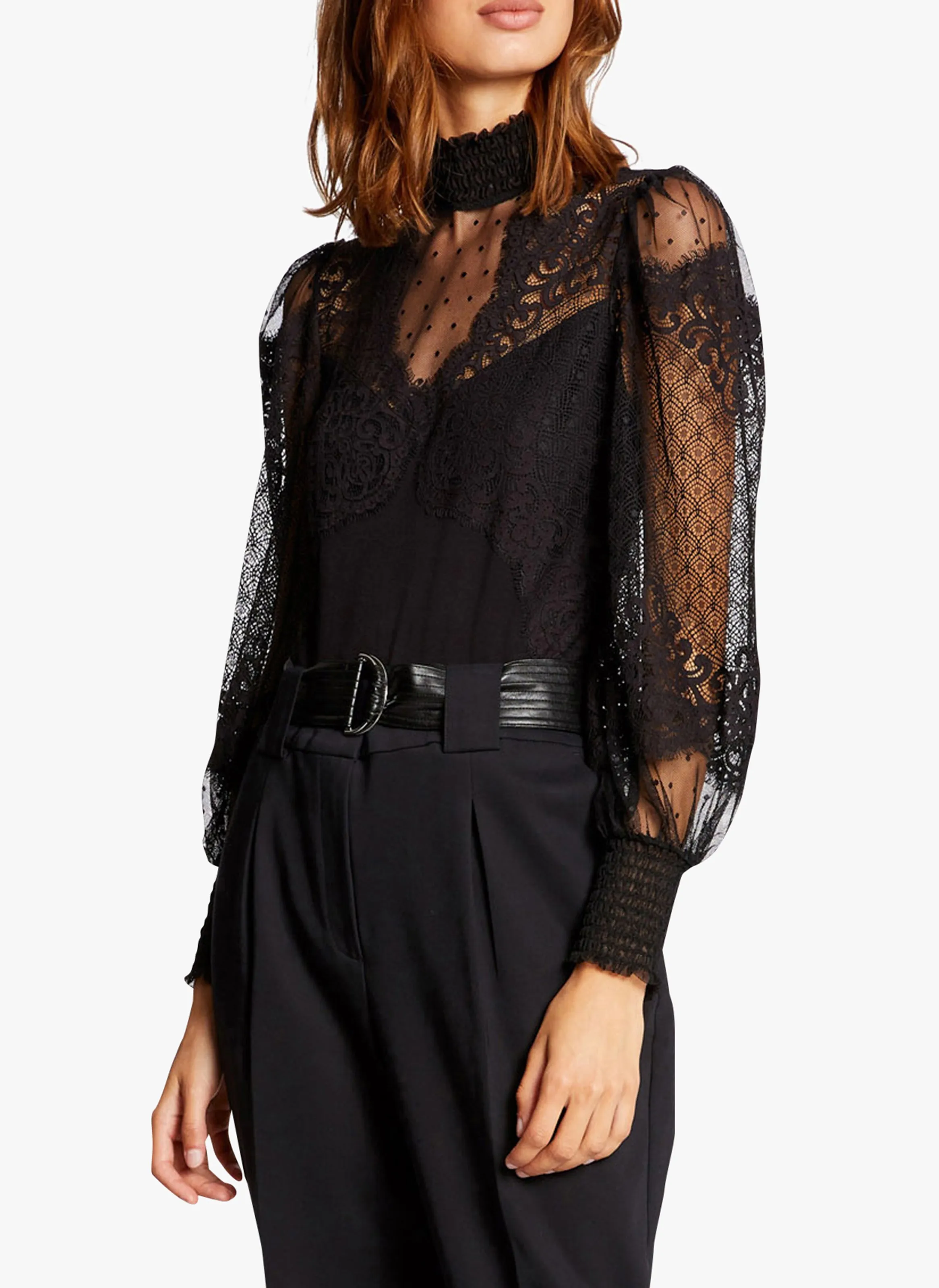 MORGAN TONA  BODY BIMATERIA CON CUELLO ALTO EN NEGRO