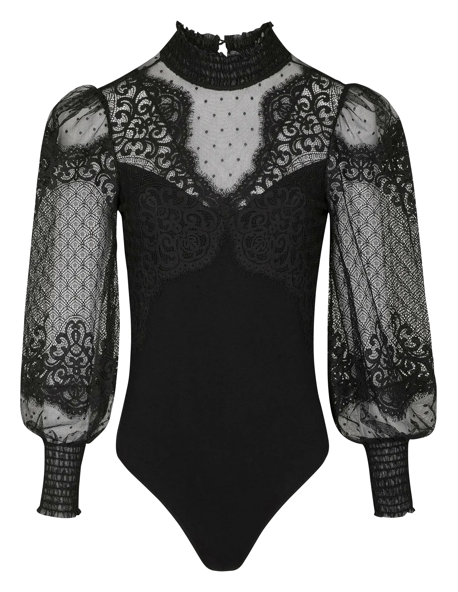 MORGAN TONA  BODY BIMATERIA CON CUELLO ALTO EN NEGRO