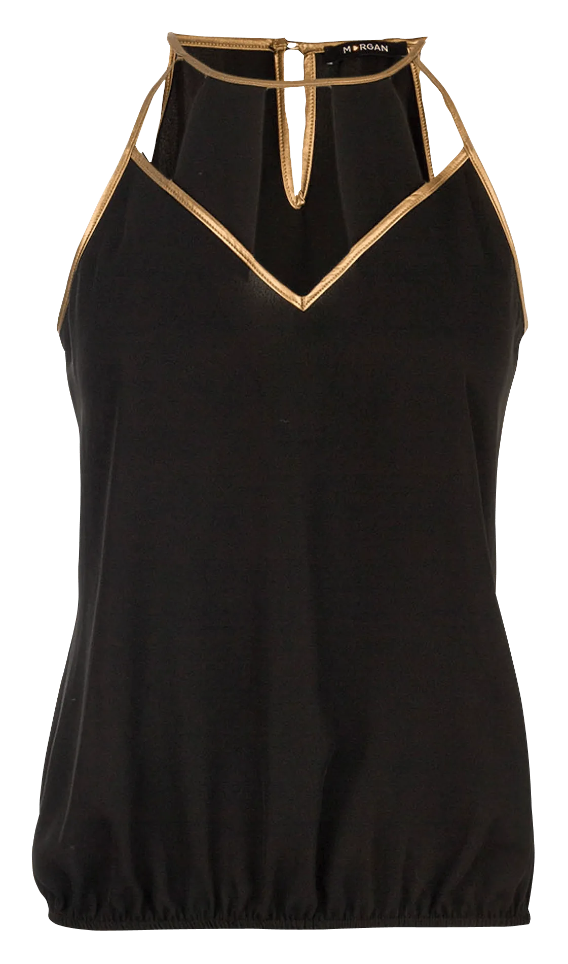MORGAN Top con cuello de pico sin mangas en negro