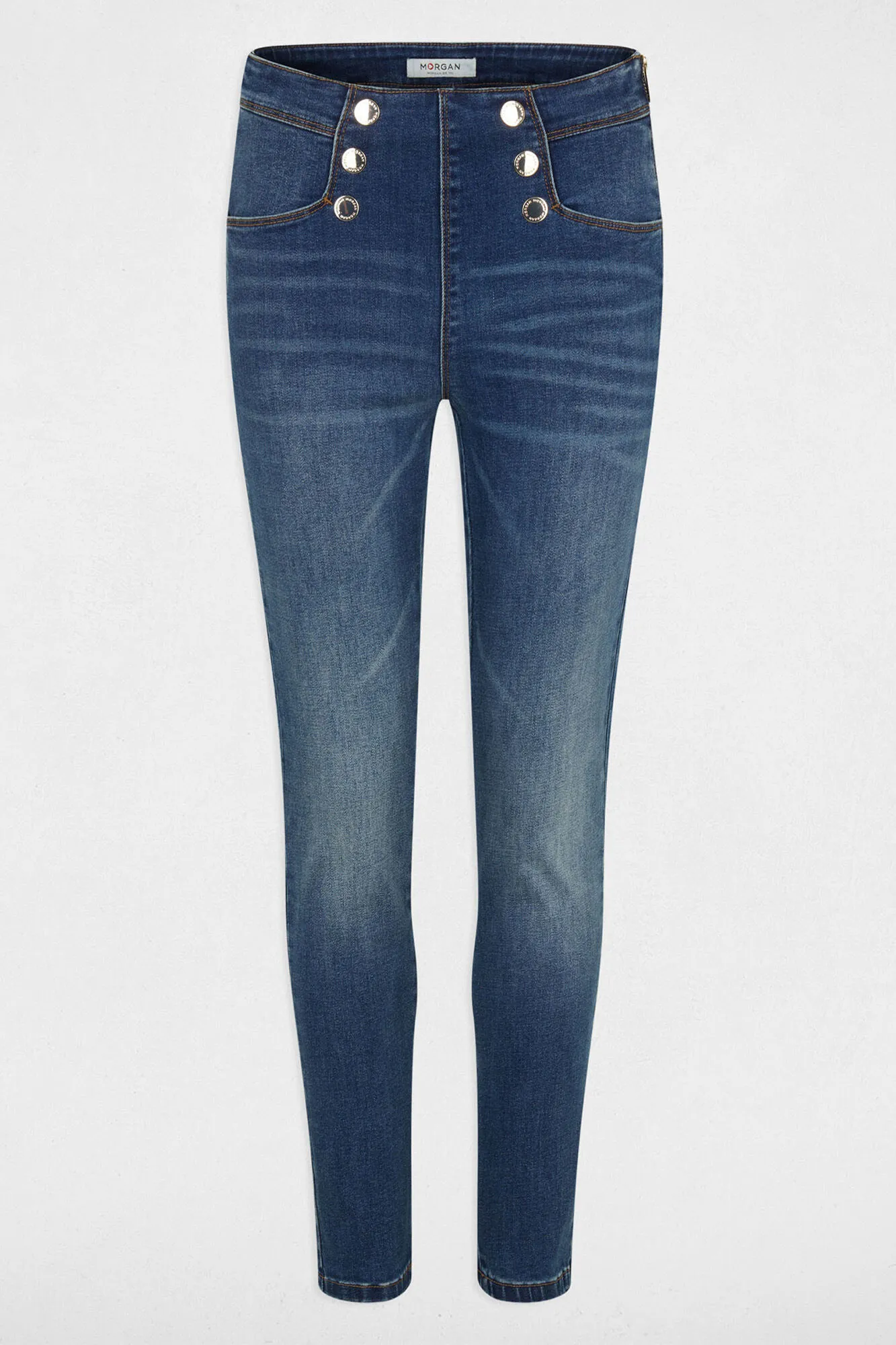 Morgan Vaquero skinny estilo corto con botones