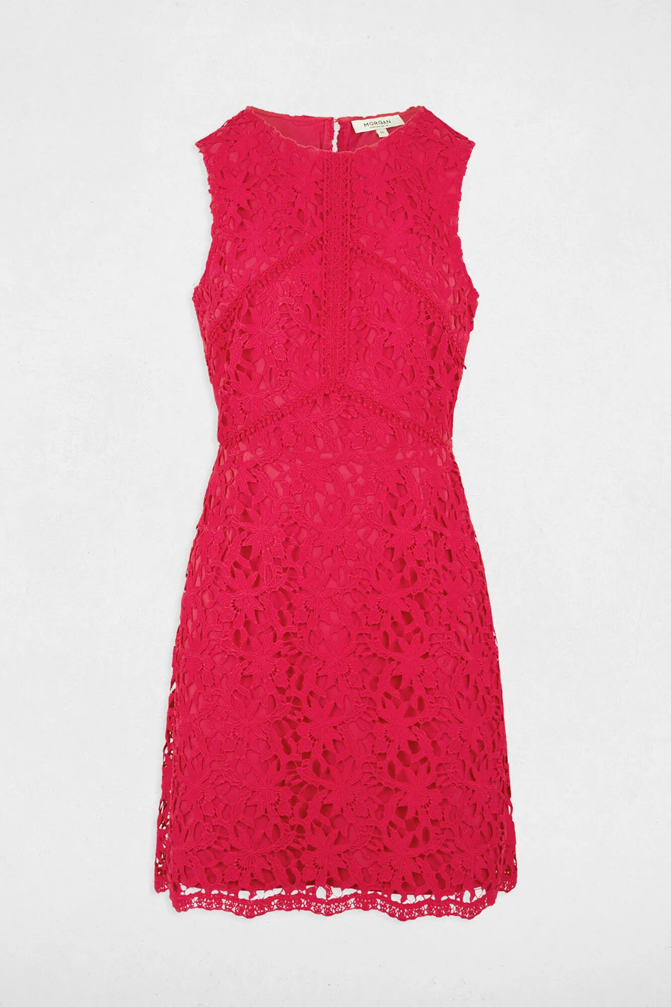 Morgan Vestido corto recto encaje