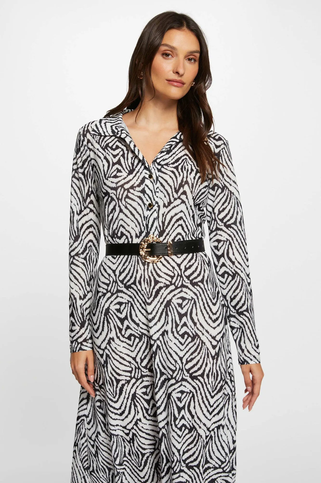 Morgan Vestido midi recto estampado