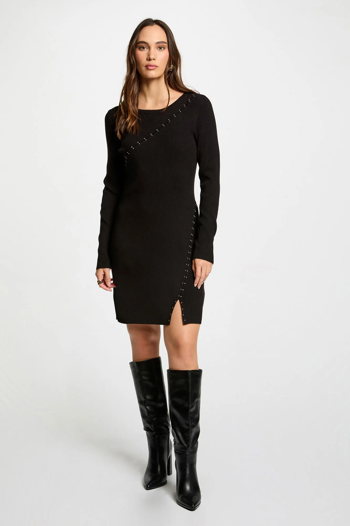 Morgan Vestido punto corto ajustado