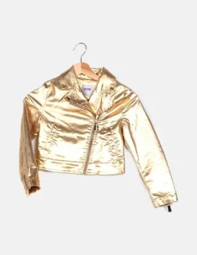 Moschino Cazadora biker dorada