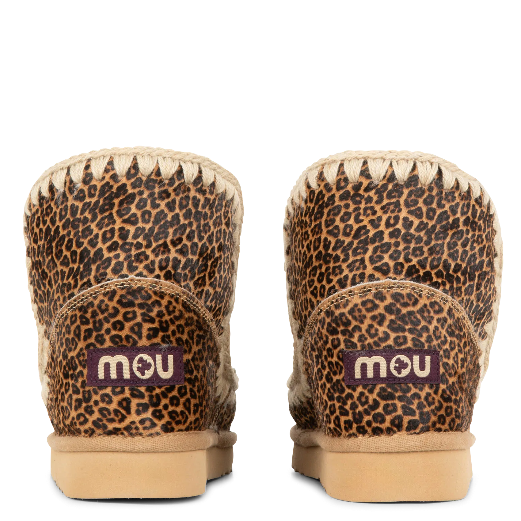 MOU ESKIMO 18  BOTINES DE CUERO CON ESTAMPADO DE LEOPARDO EN MULTICOLOR
