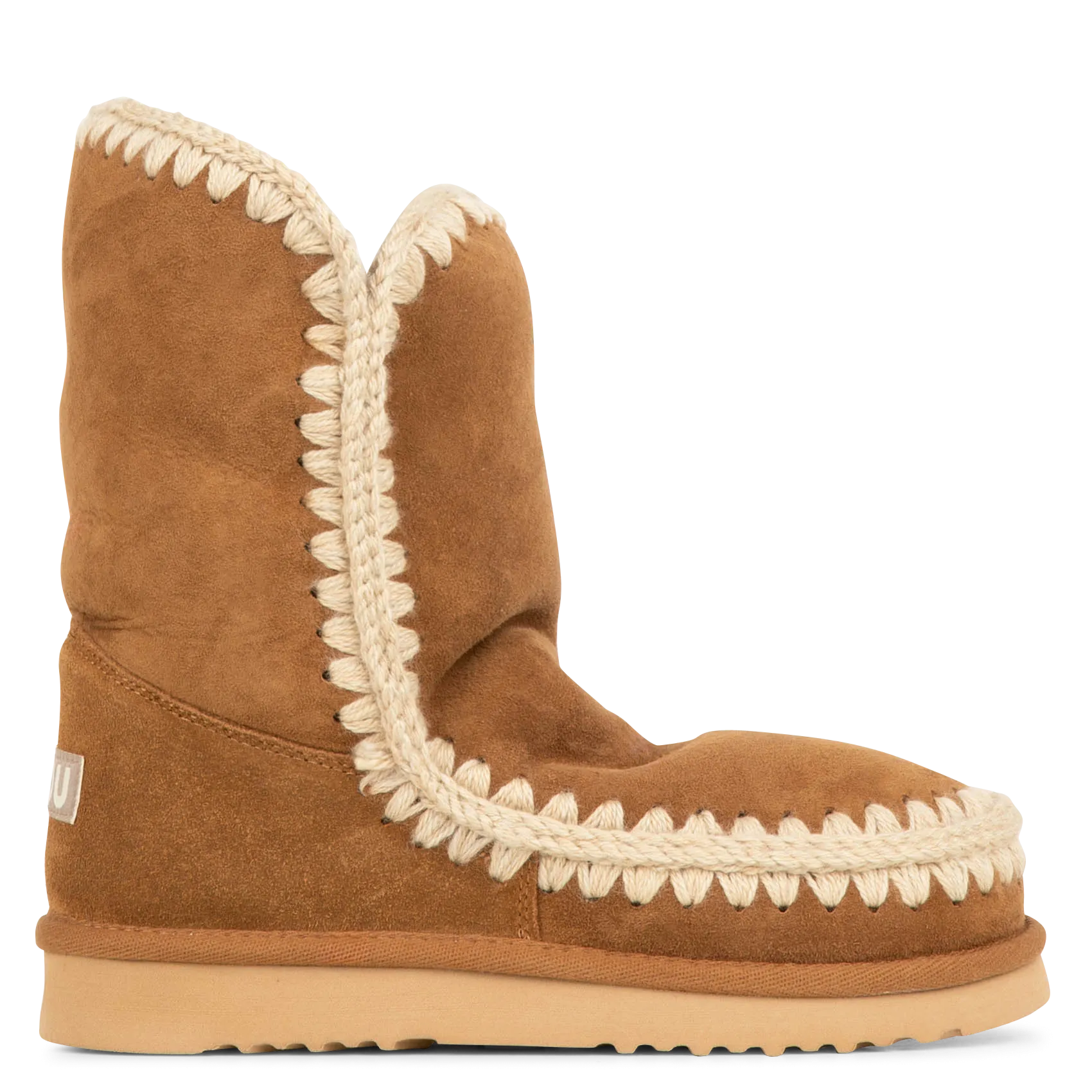 MOU ESKIMO BOOT  BOTINES DE CUERO CON PUNTA REDONDA Y FORRO DE PIEL EN MARRON