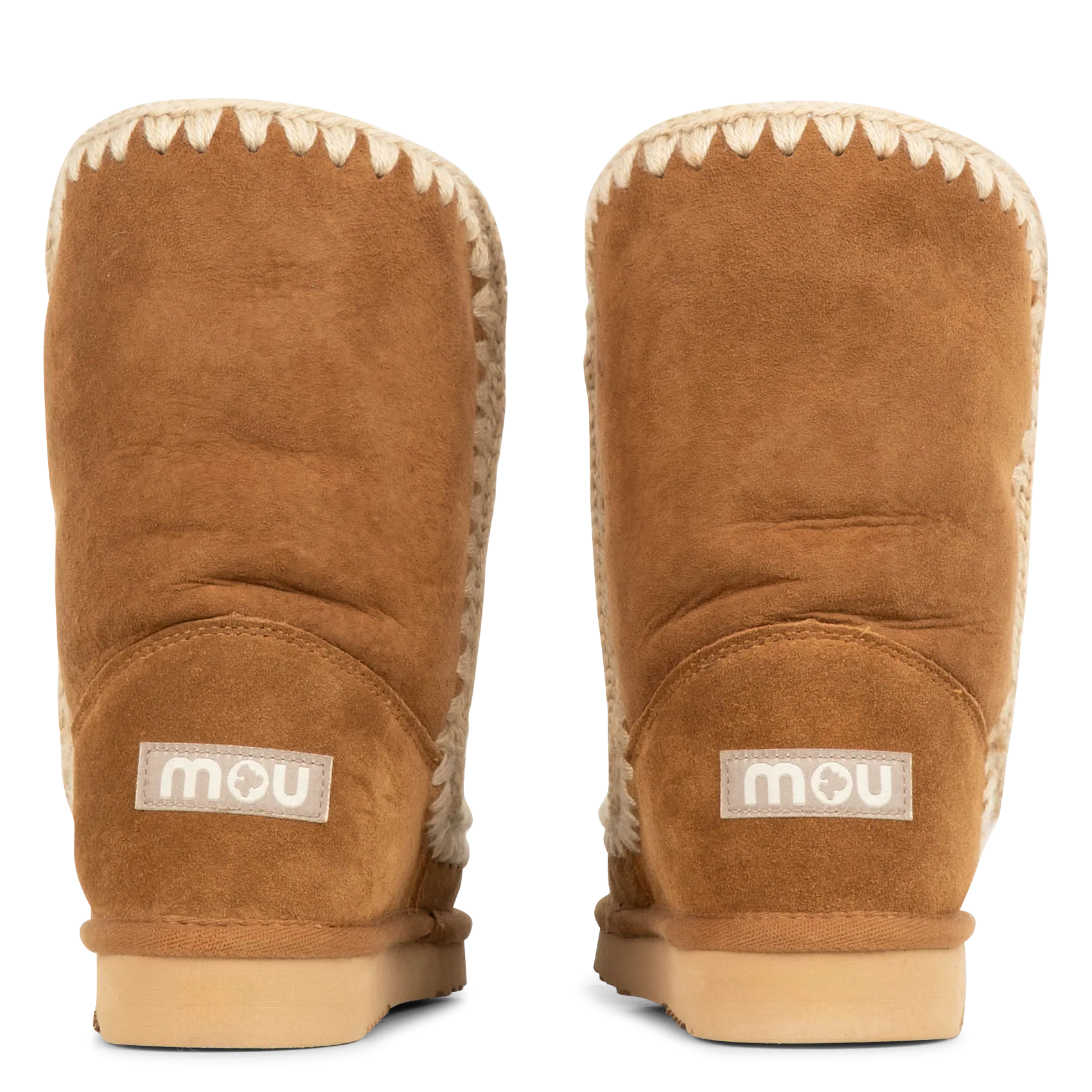 MOU ESKIMO BOOT  BOTINES DE CUERO CON PUNTA REDONDA Y FORRO DE PIEL EN MARRON