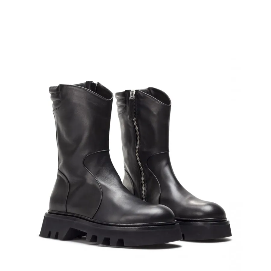 Mujeres Botines POMME D'OR 2882A Seta Nero Cuero Negro