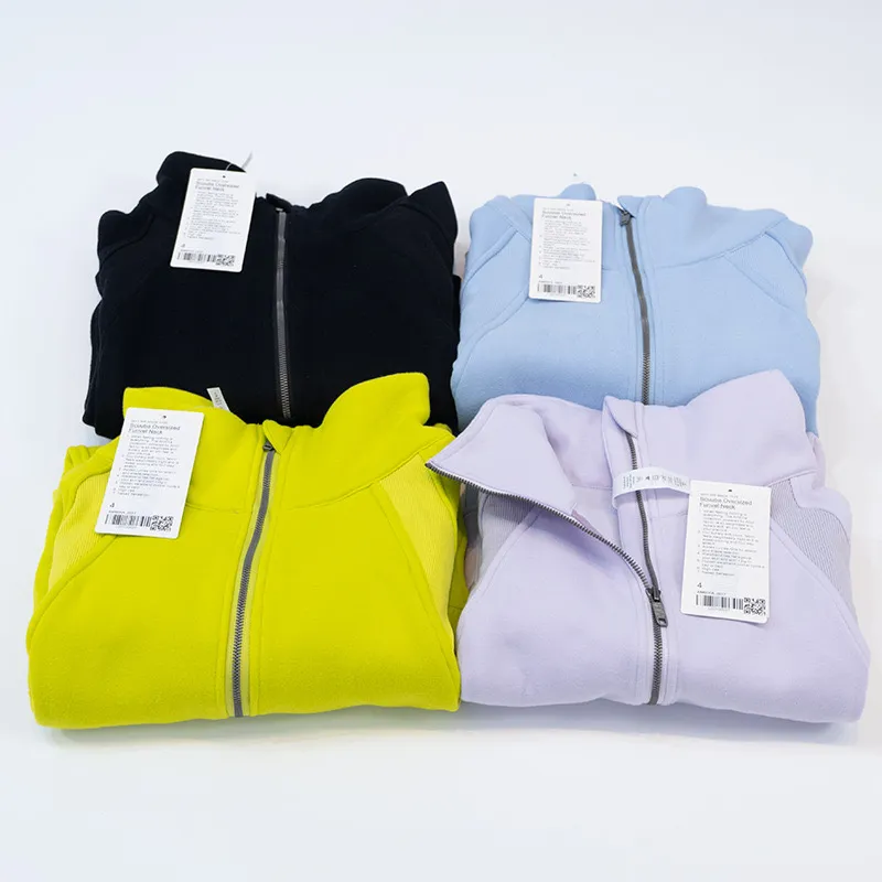 Mujeres SCUBA de gran tamaño 1/2 sudadera con capucha con sudadera con capucha media cremallera de cuello alto chaquetas de lana