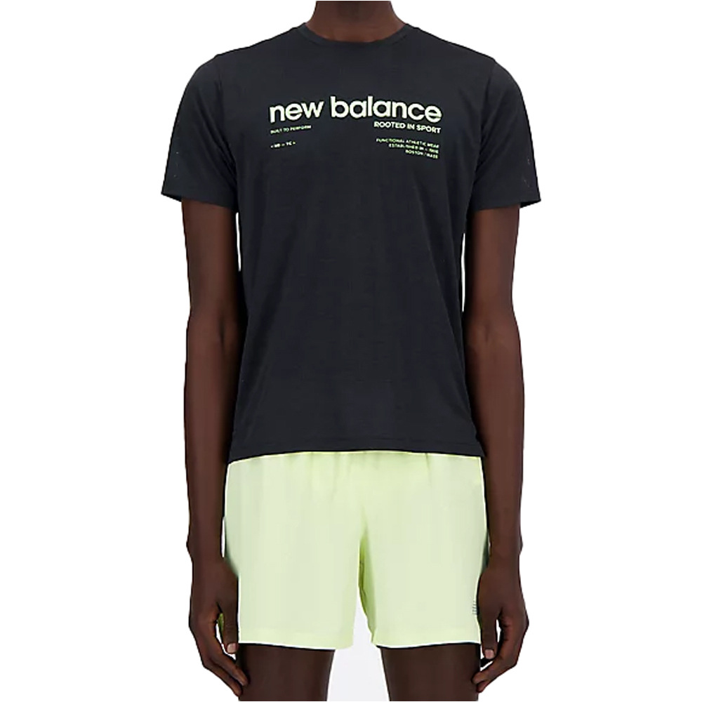 New Balance ATHLETICS PRINTED RUN Camiseta Running Manga Corta Hombre