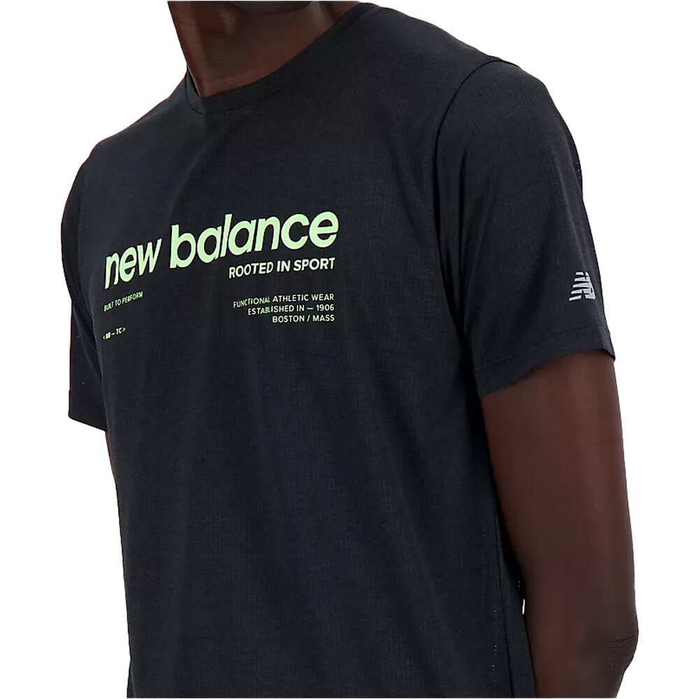 New Balance ATHLETICS PRINTED RUN Camiseta Running Manga Corta Hombre