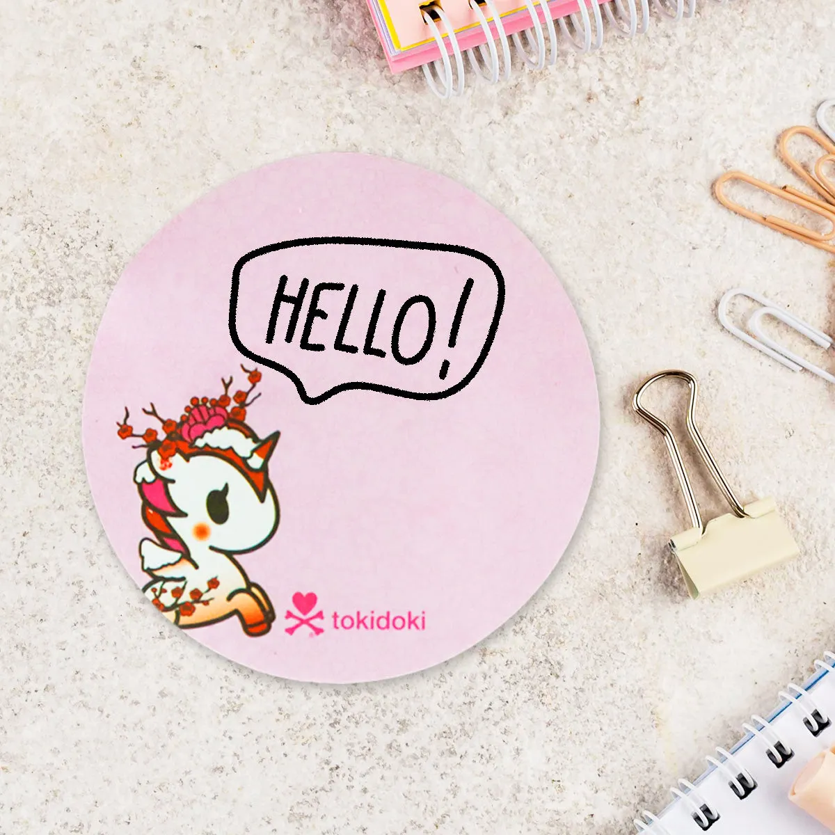Notas Adhesivas Circulares con Diseo de Unicornio