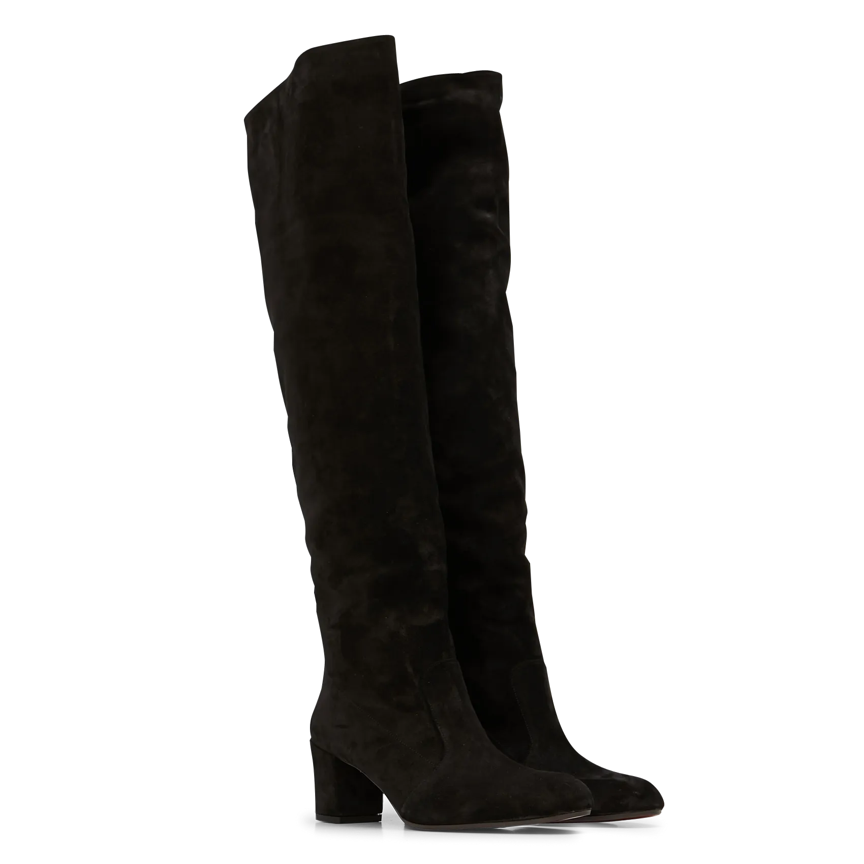 NUNATON41  BOTAS ALTAS DE PIEL ATERCIOPELADA EN NEGRO