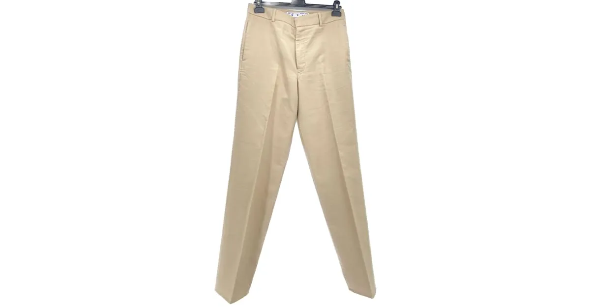 OFF WHITE PANTALóN OFFWHITE T.FR 48 ALGODóN BEIGE 