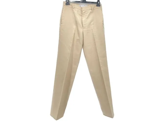 OFF WHITE PANTALóN OFFWHITE T.FR 48 ALGODóN BEIGE 