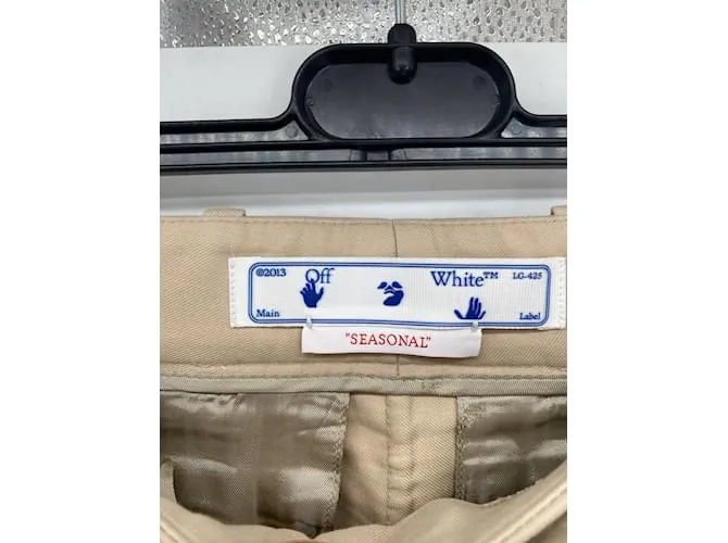 OFF WHITE PANTALóN OFFWHITE T.FR 48 ALGODóN BEIGE 