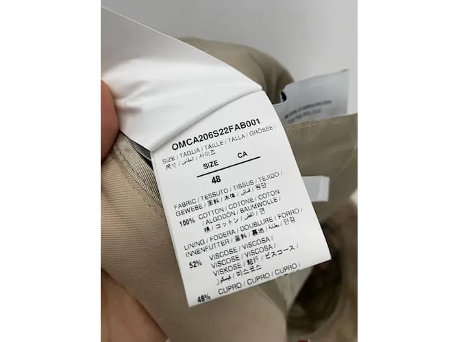 OFF WHITE PANTALóN OFFWHITE T.FR 48 ALGODóN BEIGE 