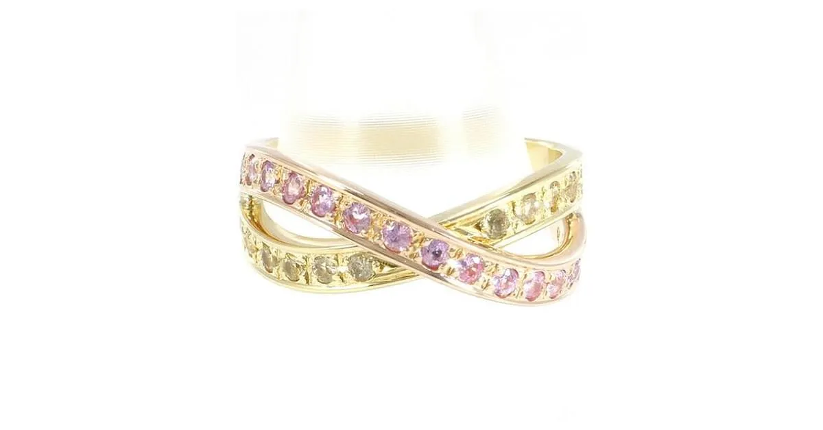 Otras joyas & Other Stories Anillo de oro amarillo K18 con zafiro rosa 11.5 en excelente estado Dorado 