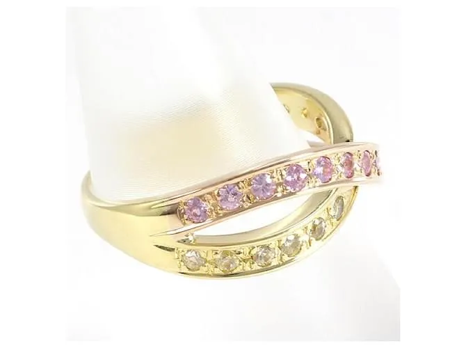 Otras joyas & Other Stories Anillo de oro amarillo K18 con zafiro rosa 11.5 en excelente estado Dorado 