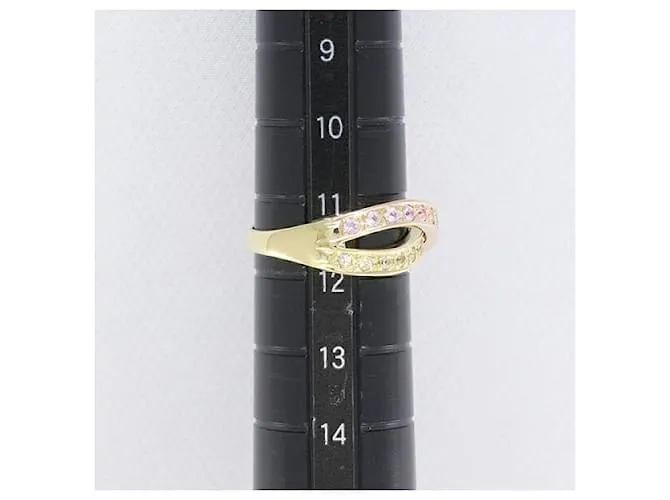 Otras joyas & Other Stories Anillo de oro amarillo K18 con zafiro rosa 11.5 en excelente estado Dorado 