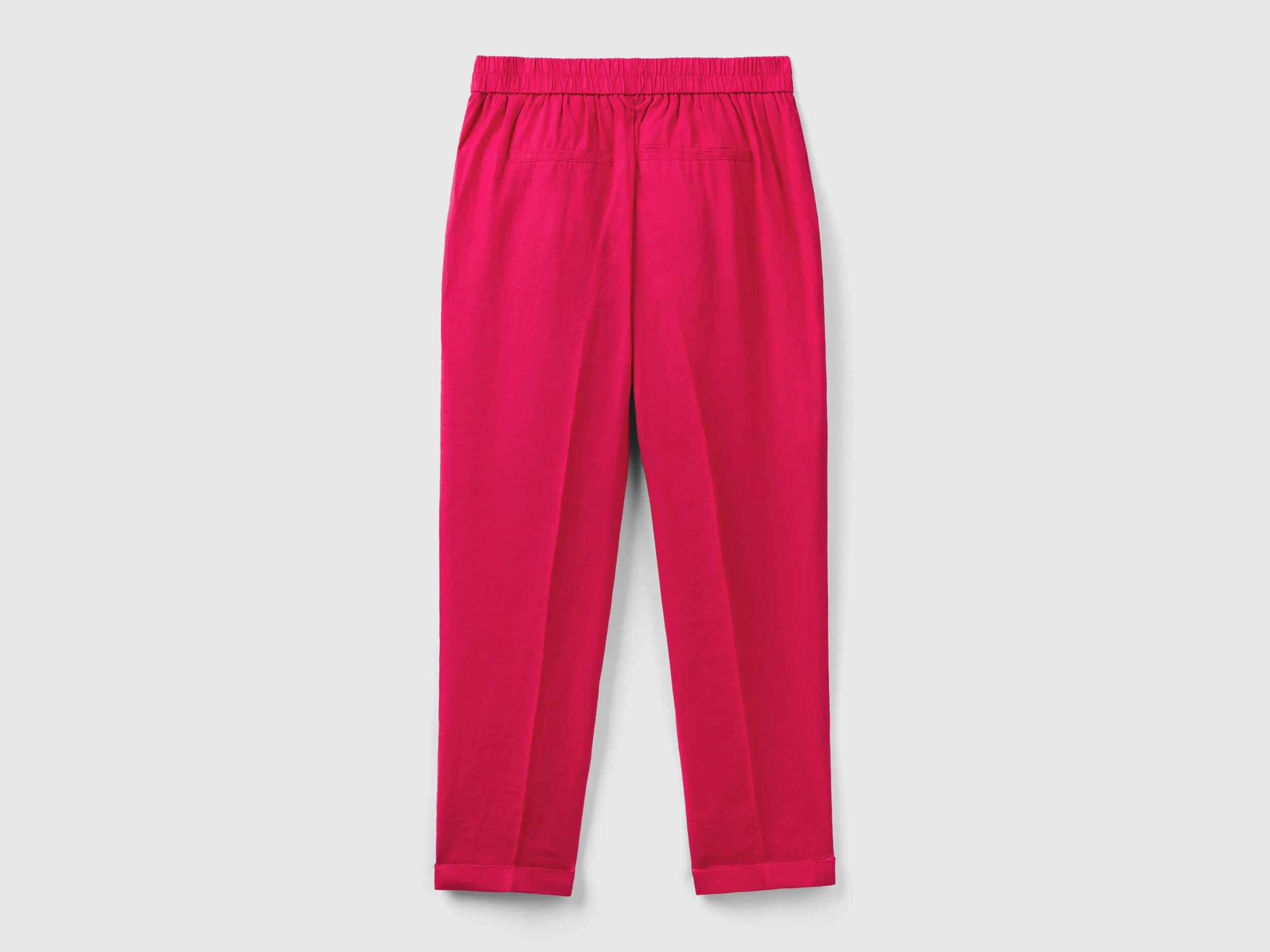 Pantalón cropped de 100% lino
