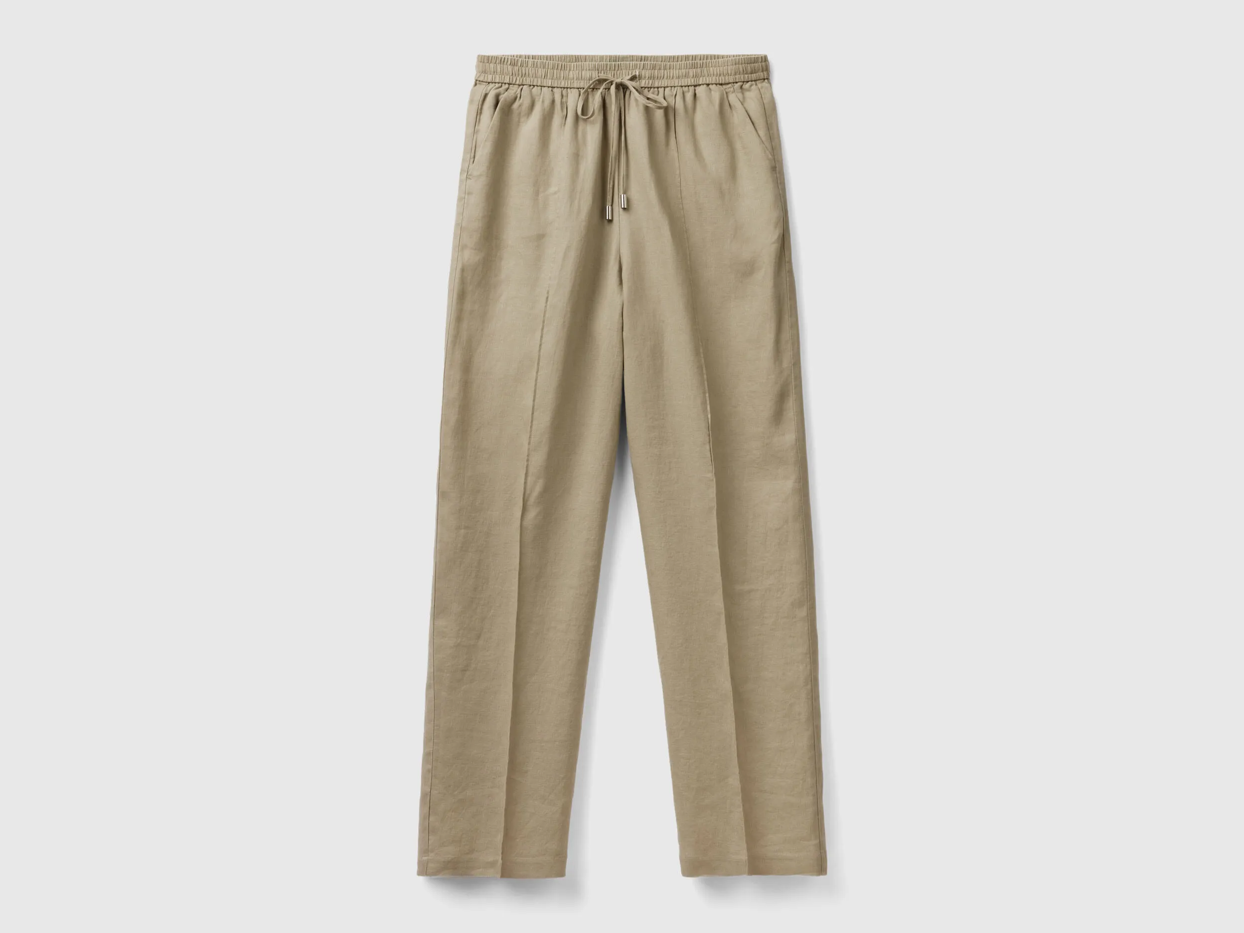 Pantalón de 100 % lino con elástico