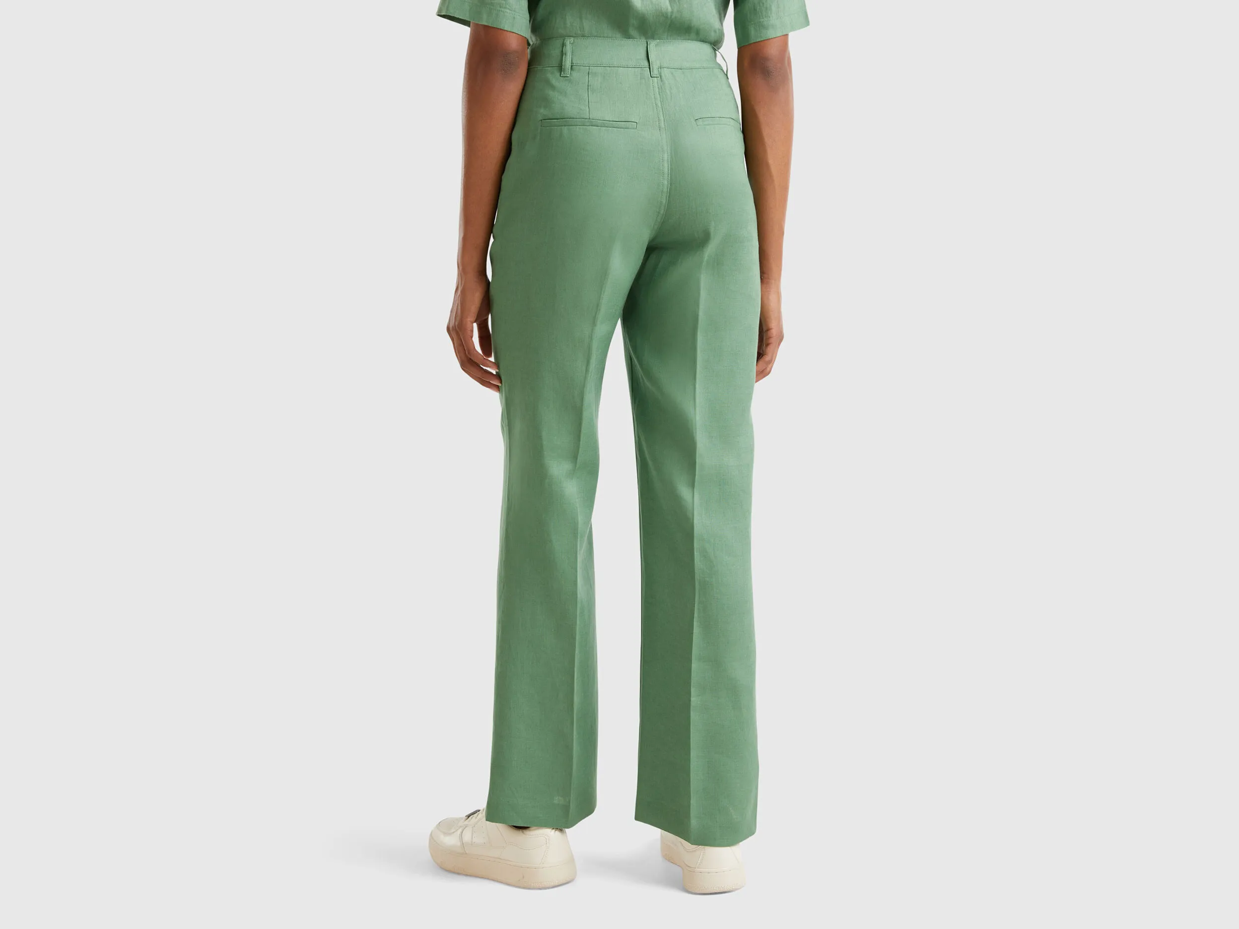 Pantalón recto de puro lino