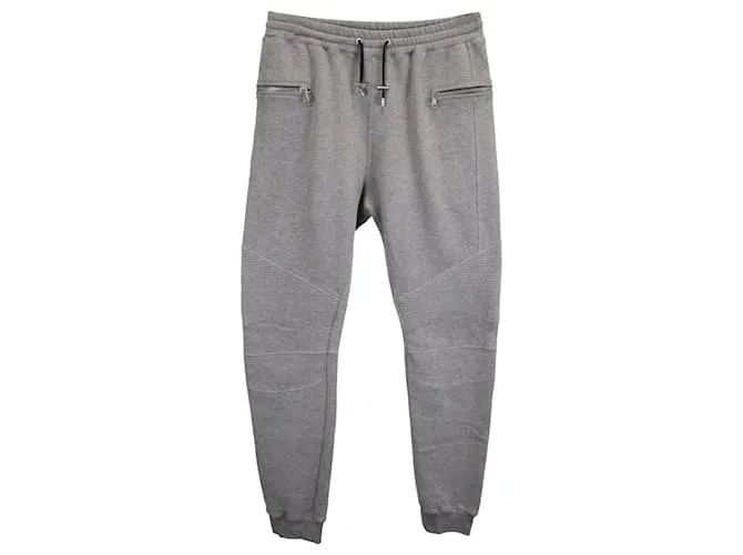 Pantalones de chándal Biker Balmain en algodón gris 