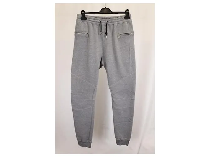 Pantalones de chándal Biker Balmain en algodón gris 