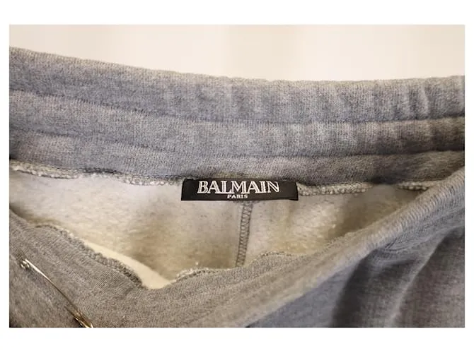 Pantalones de chándal Biker Balmain en algodón gris 