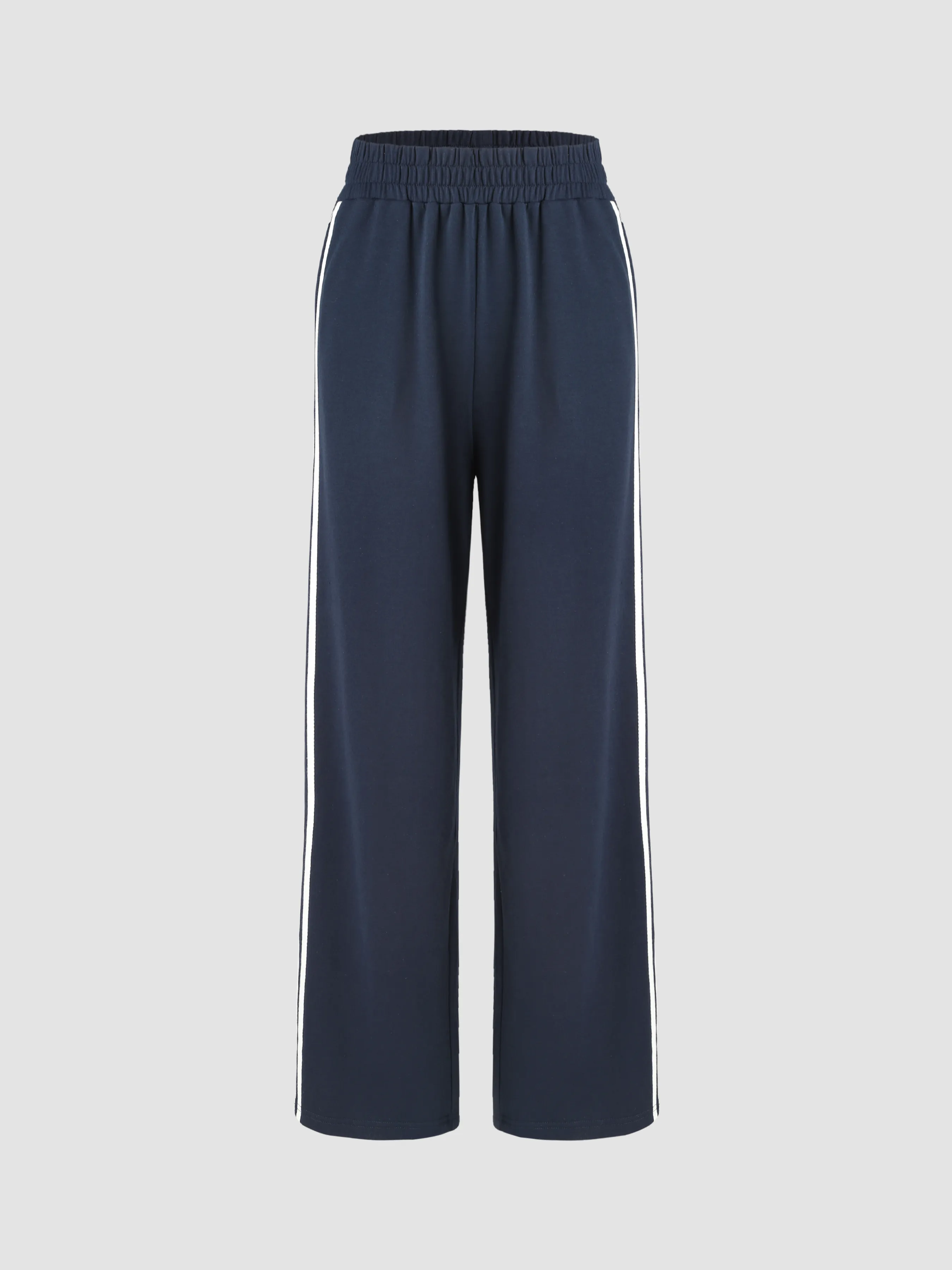  Pantalones de chándal con cintura elástica y ribete contrastante