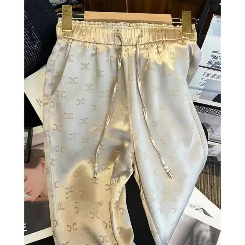 Pantalones de diseño para mujeres Pantalones de lujo High Elastic Pant Damas de la cintura LOGO Ropa impresa Pantalones de chánd