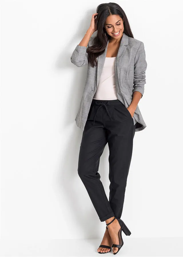 Pantalón de lino Negro