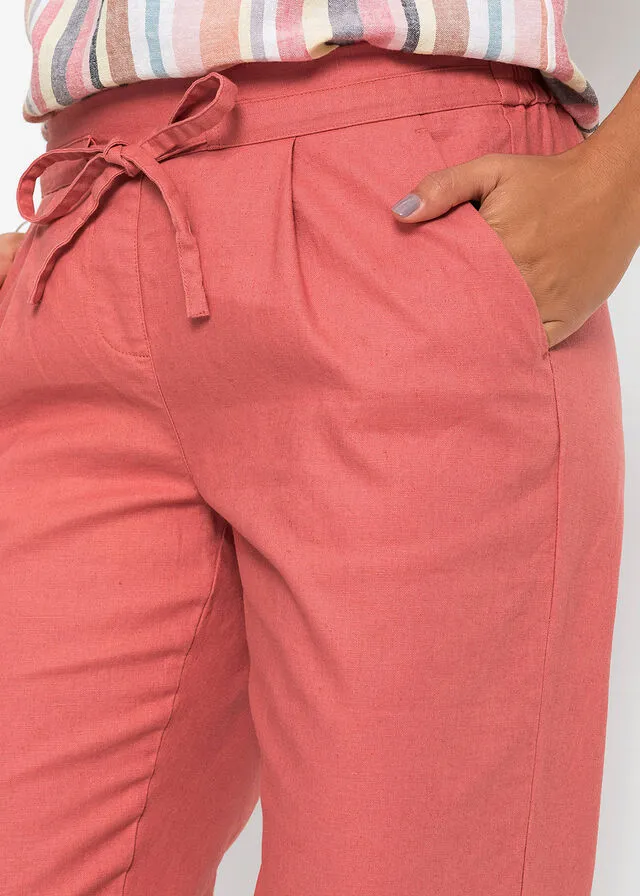 Pantalón de lino Ruibarbo