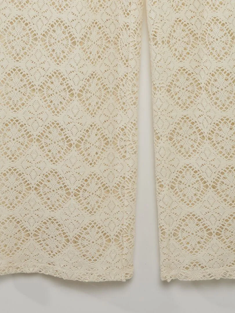 PANTALóN EVASé DE CROCHé  JDY TALL  BEIGE
