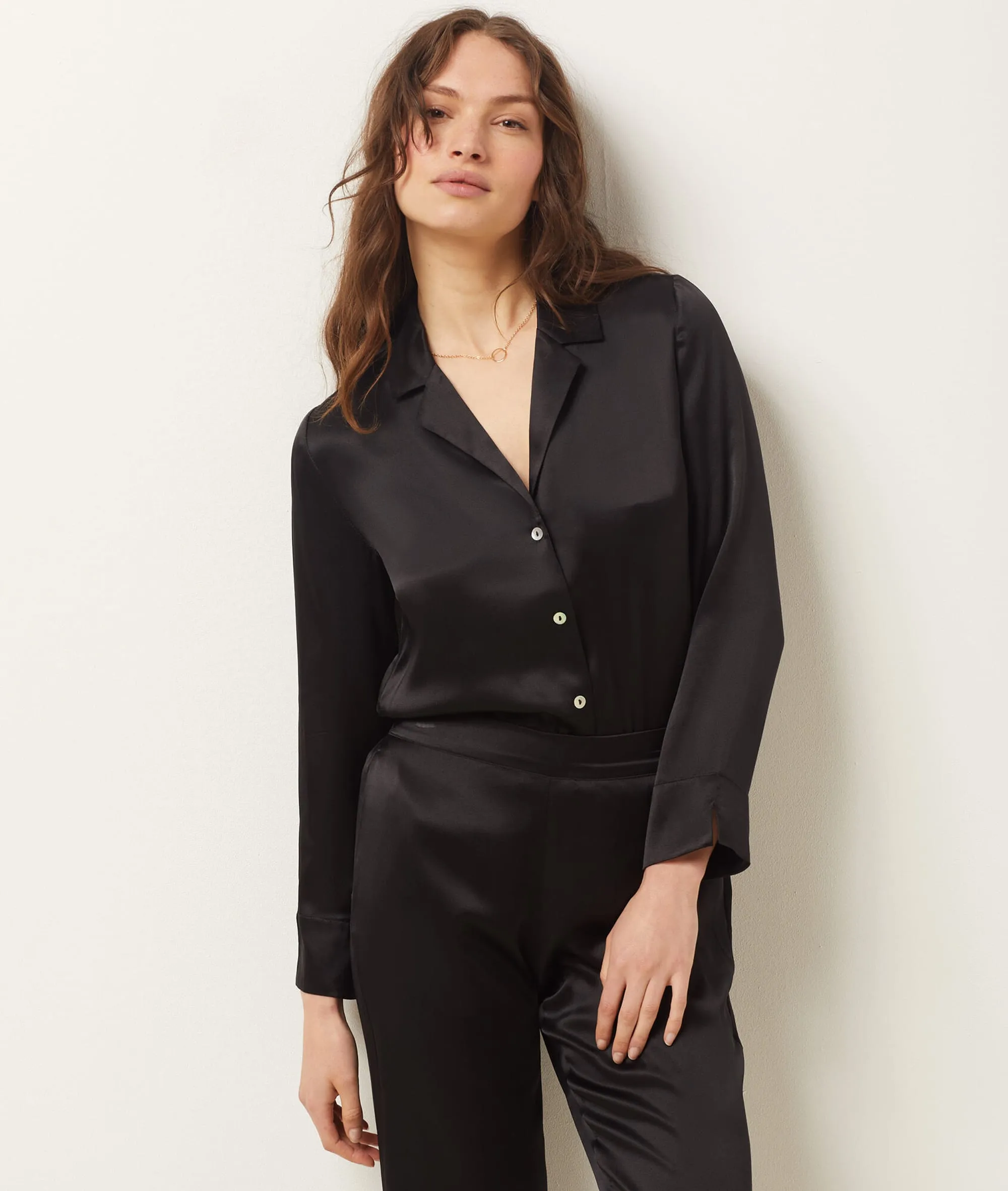PANTALóN PIJAMA DE SEDA PEARLY NOIR  ETAM