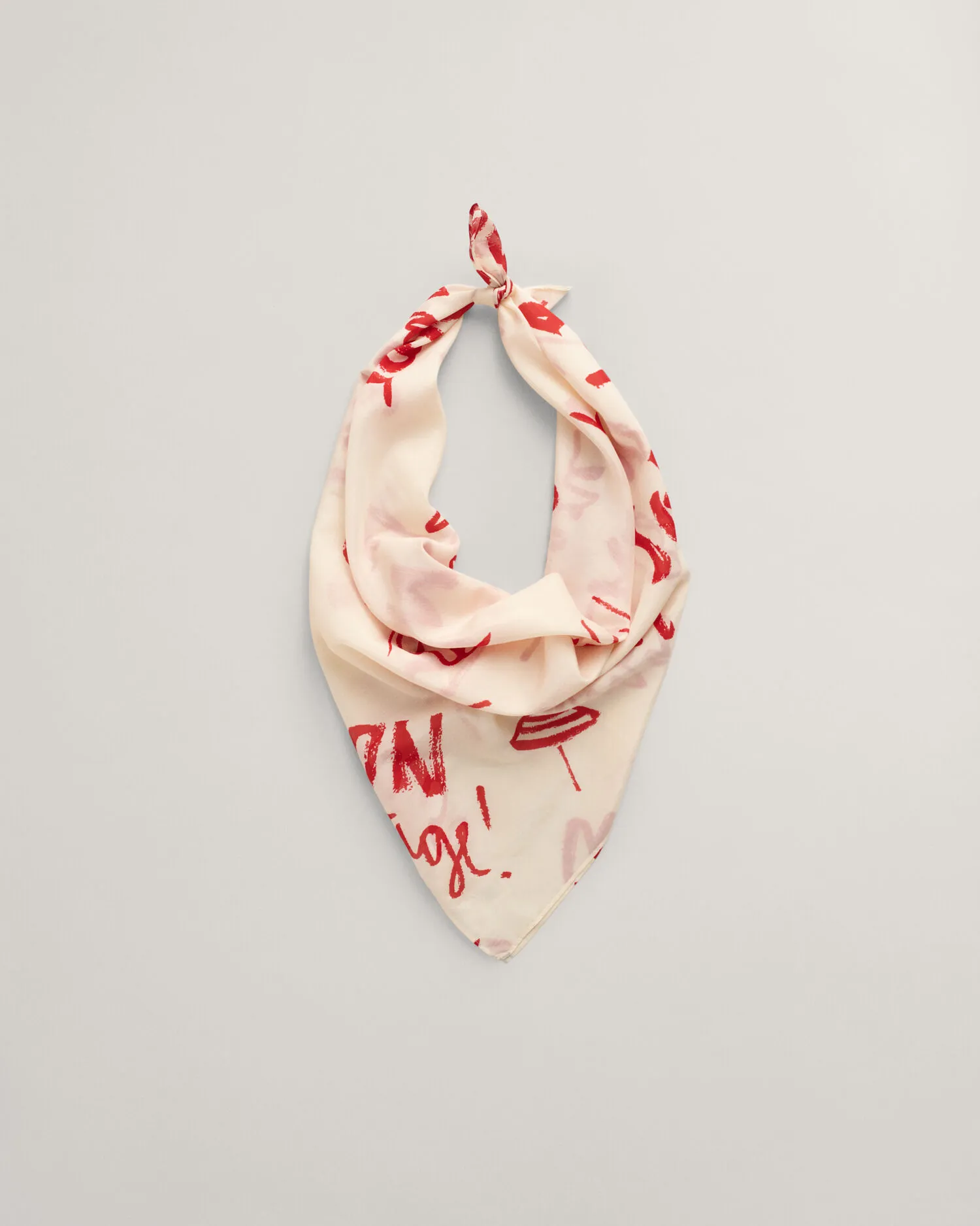Pañuelo de seda y algodón con estampado de mensajes