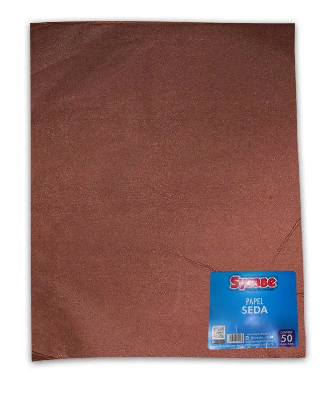 Papel de seda 50 x 70 cm color café 5 hojas