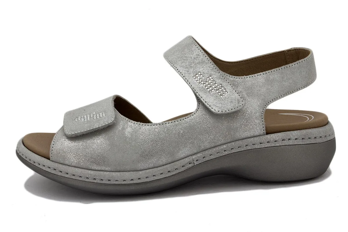 Pearl Metal Suede Removable Insole Sandal
