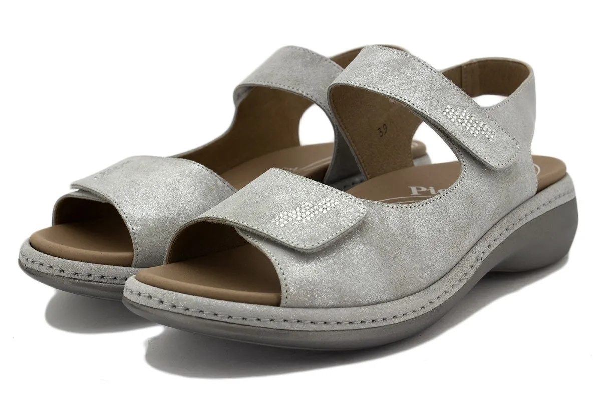 Pearl Metal Suede Removable Insole Sandal
