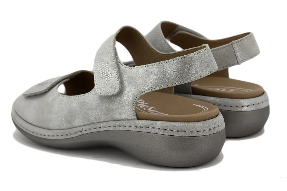 Pearl Metal Suede Removable Insole Sandal