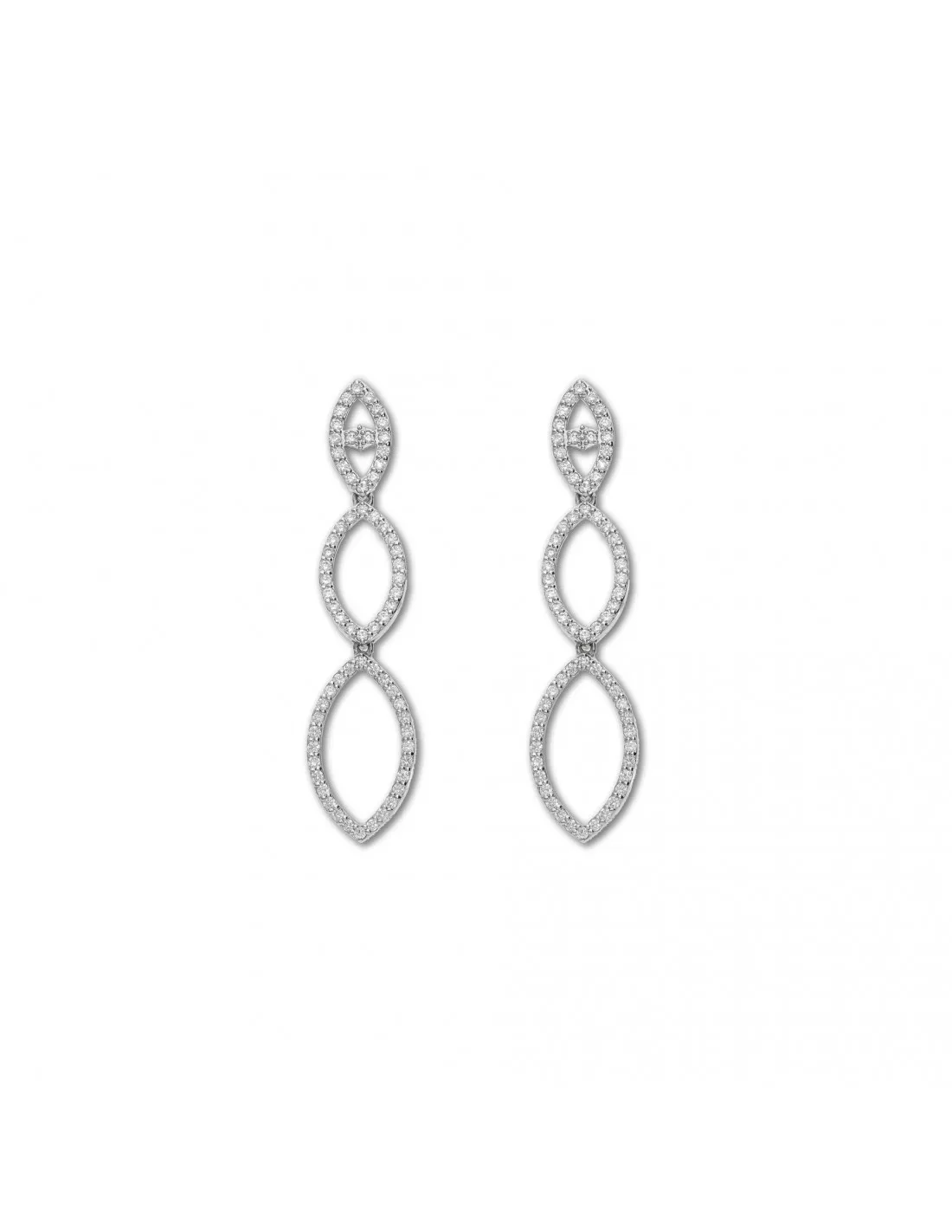 Pendiente Oro Blanco Y Diamantes