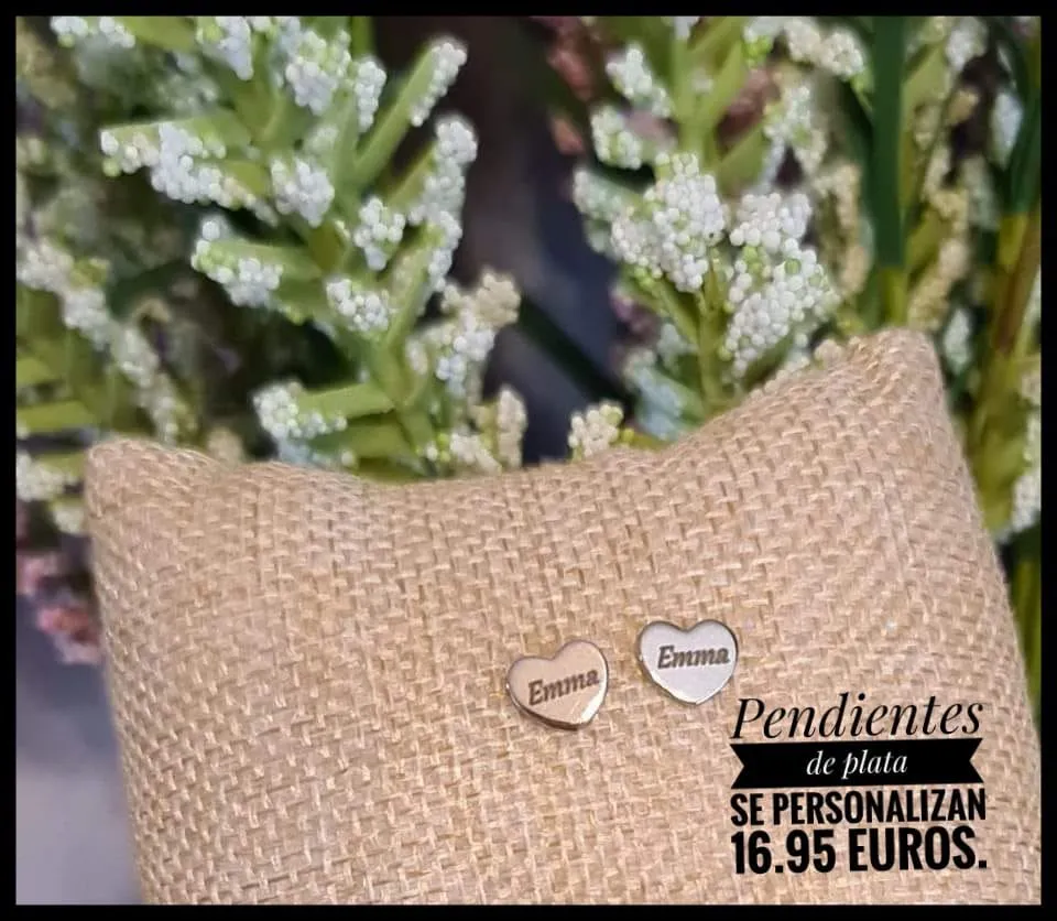 Pendientes corazón plata