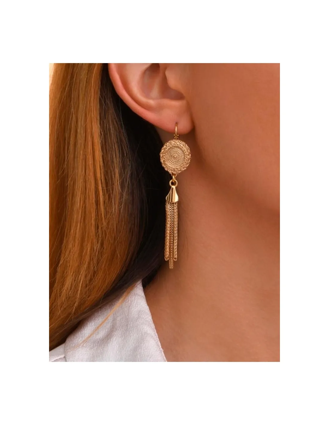 Pendientes finos de metal bañado en oro