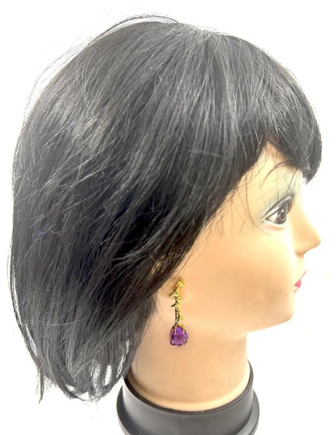 PENDIENTES MORADOS MUY ELEGANTES PARA BODAS Y BAUTIZOS